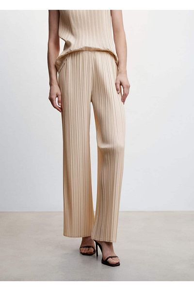 MANGO Woman Pleated Wideleg Trousers