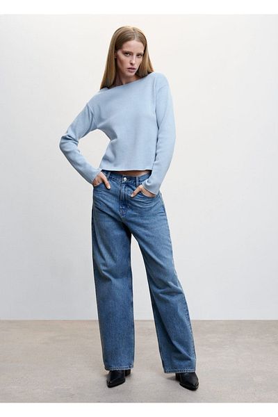 MANGO Woman Boat Neck Thin Knitwear Sweater