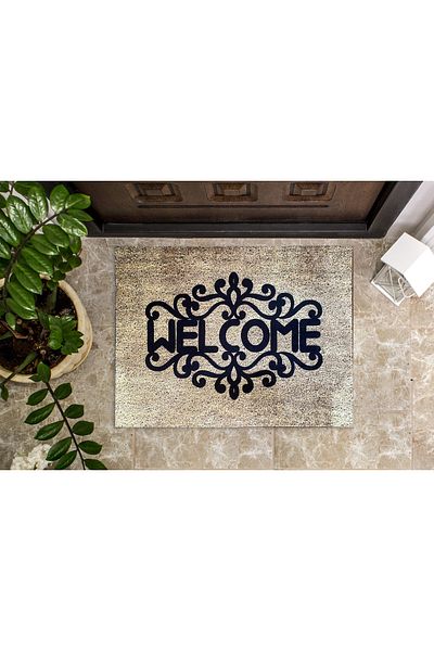 yok yok evim eve dair her şey Welcome Non-Slip Base Door Mat