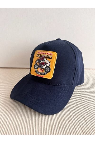 CosmoOutlet Motocross Champions Adjustable Unisex Navy Cap with Removable Logo