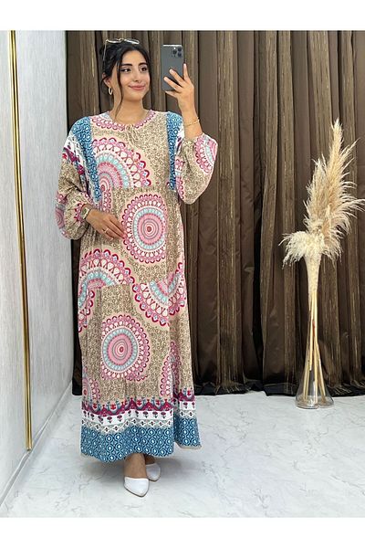 Dm Life Sun Pattern Viscose Dress
