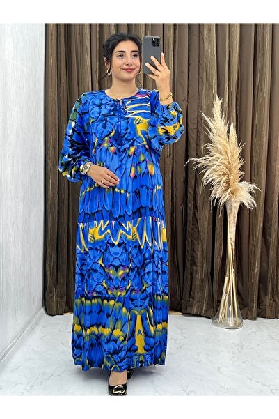 Dm Life فستان من الفسكوز منقوشة من الباتيك