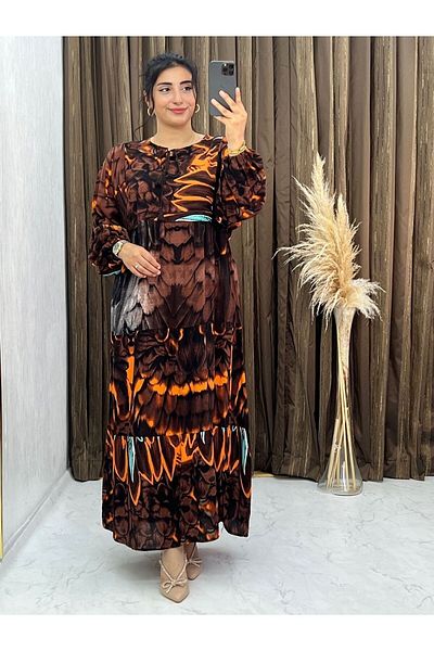 Dm Life Batik Patterned Viscose Dress