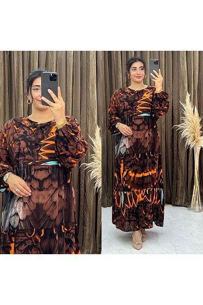 Dm Life Batik Patterned Viscose Dress