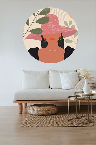 Grafikup Autocolant de perete The Woman With Hat Full Circle
