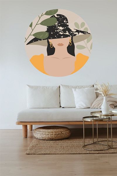 Grafikup Autocolant de perete The Woman With Hat Full Circle
