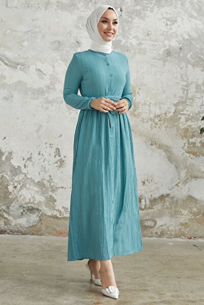 InStyle Lemina Kuşaklı Elbise - Mint
