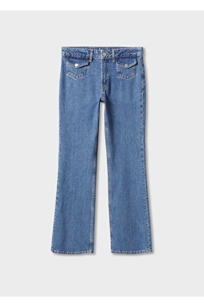 MANGO Woman Ispanyol Paça Cepli Jean Pantolon