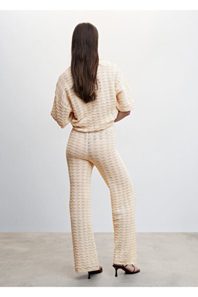 MANGO Woman Triko Palazzo Pantolon