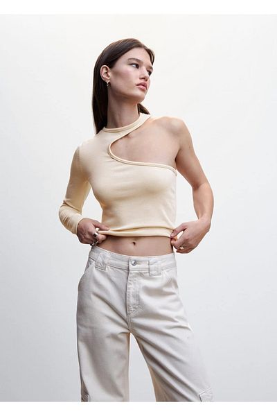 MANGO Woman Knotted Asymmetrical Top