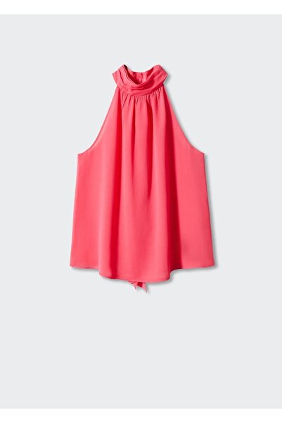 MANGO Woman Halter Yaka Bağ Detaylı Bluz