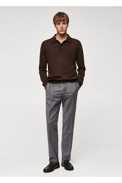 MANGO Man Μάλλινο παντελόνι σε Slim Fit