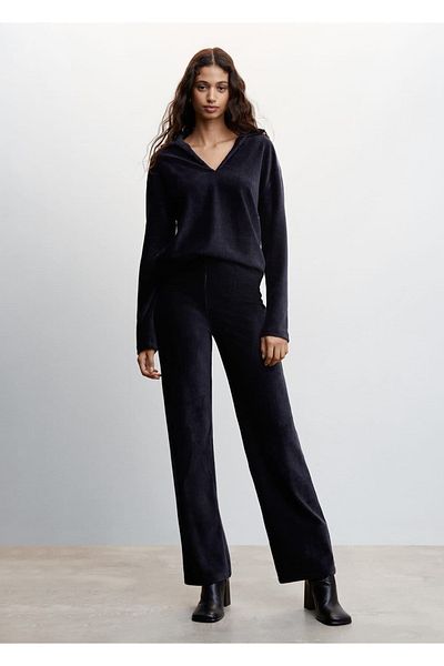 MANGO Woman Polo Style Corduroy Sweater