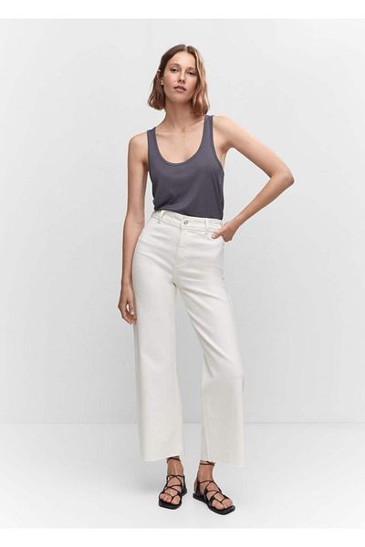MANGO Woman Ψηλόμεση culotte τζιν