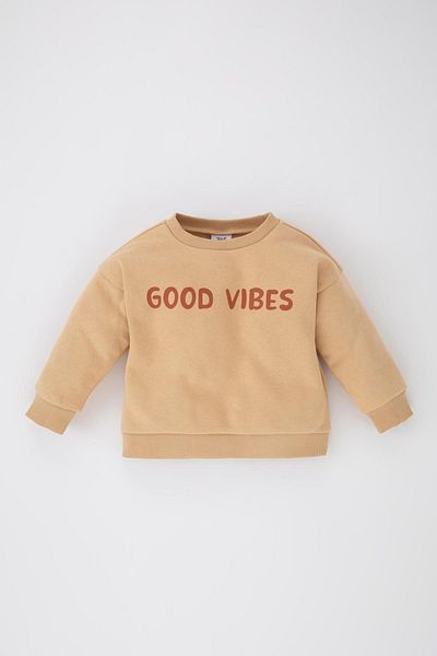 DeFacto Baby Boy Slogan gedruckt weich pelzig innen Sweatshirt A7391a523au