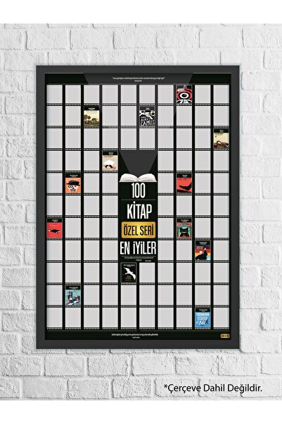 Check100 Özel Seri Kazıkazan 100 KİTAP Posteri, Kazınabilir Poster, En İyi 100 Kitap