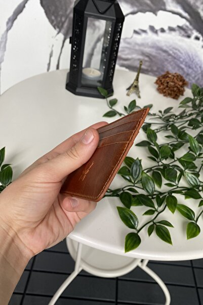 Modica Ducal Ultra Thin Tan Credit Card Holder - Genuine Leather with Minimalist Gift Box