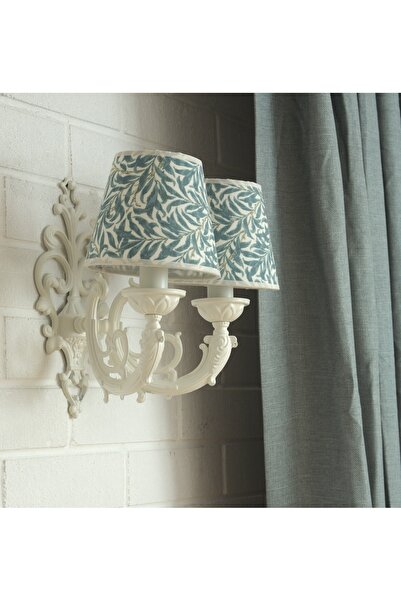 MASSARELLI أرتور شمعدان مزدوج كريمي-أوراق فيروزية