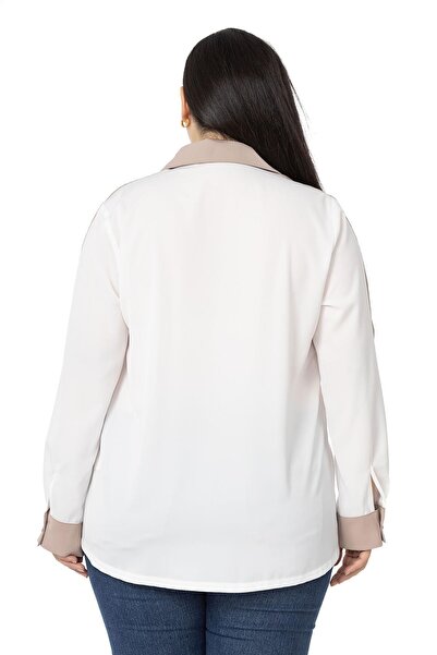 DISENTIS MODEST Πουκάμισο μακρυμάνικο λευκό βιζόν σε μεγάλο μέγεθος