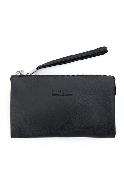 Eminsa Men's Black Genuine Leather Handbag