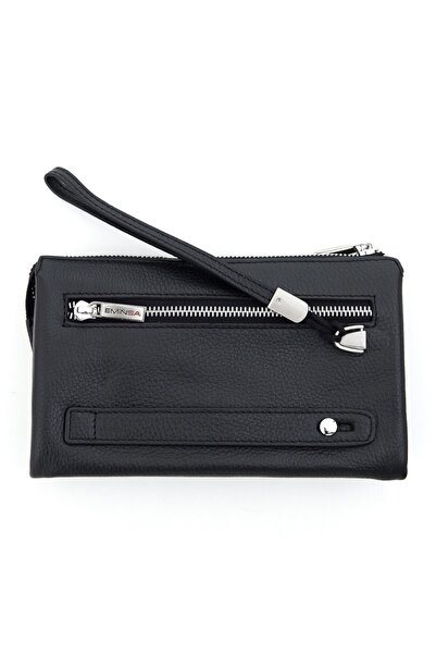 Eminsa Men's Black Genuine Leather Handbag