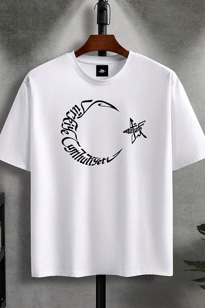 AMMA Unisex Gazi Mustafa Kemal Atatürk Printed Oversize 100% Cotton Boyfriend T-shirt