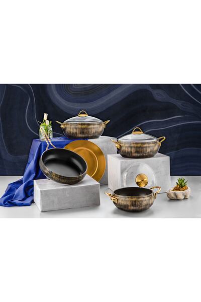 Evimsaray ALİZE 7 PARÇA GRANİT SET GOLD