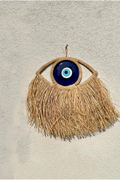 Maison Avf Rafya El Yapımı Yarım Göz Nazarlık, Balkon,Kapı,Duvar, Bahçe Süsü