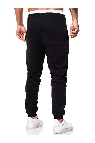 MODARİCH Φούτερ Jogger Stripe Face - Μαύρο εμπριμέ λαστιχένιο πόδι με ψηλόμεσο