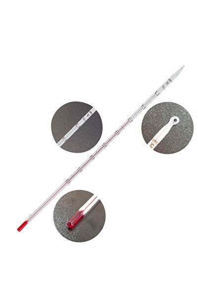 Zürih Ticaret Cam Alkollü Termometre - Kimya Termometresi (-20 / 50'C) - Net Gösterge - 75 Mm Daldırma Derinliği