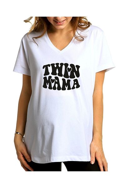 venüsdijital TWIN MAMA ΕΓΓΥΝΑΙΚΕΙΟ T-SHIRT