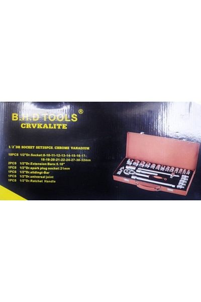 Bhd Tools B.h.d 25 Piece Socket Set 6 Corner 1/2 Dr. Professional Socket Set