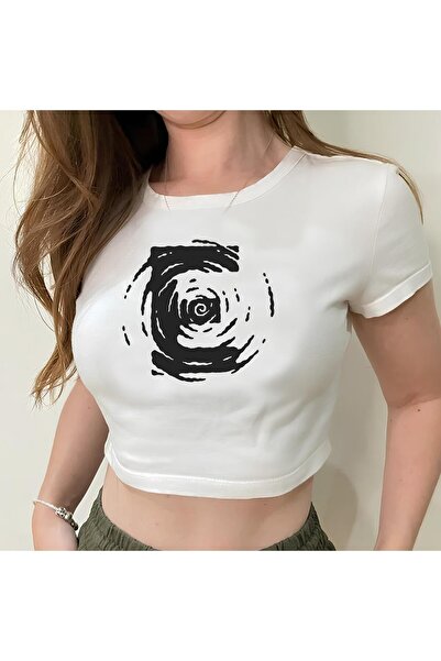 Jose Clothing بلوزة قصيرة الأكمام مطبوعة باللون الأبيض للنساء