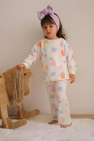 Nimini Kids Cvetni Štampano 3 niti tkanine, gornji i donji deo za devojčice