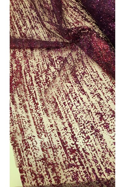 Safir Kumaş Simli Abiyelik Desenli Tül 3 metre ( Simleri dökülür)