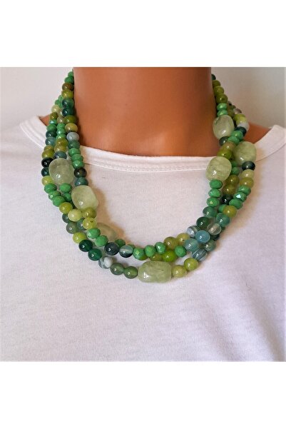 Asteria Elite Yeşil Kuvars Akik Kristal Denge Nazardan Koruma Ve Pozitif Enerji Kolyesi