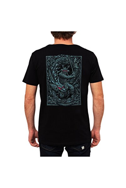 CreaEymer Samurai Nippon veliki dizajn leđa Štampano okrugla kragna 100% Pamu...