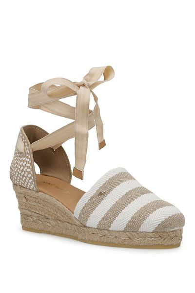 Nine West Epolan 3Fx Beige Women's Wedge Heel Sandals