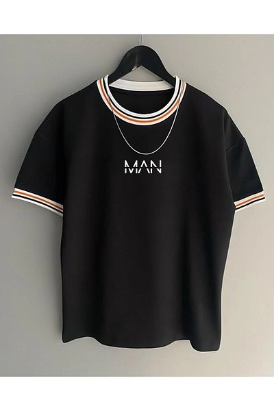 Cool mans Unisex New Season Oversize Man Mold γιακά Λεπτομερές καλοκαιρινό μπλουζάκι