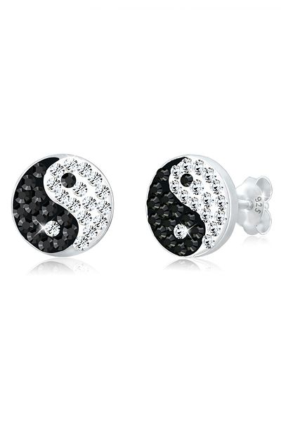 ELLI Ohrringe Yin ve Yang Sembolü Kristal Silber