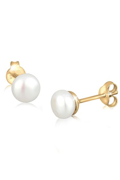ELLI Ohrringe Basic Perle Süßwasserzuchtperle 585 Gold
