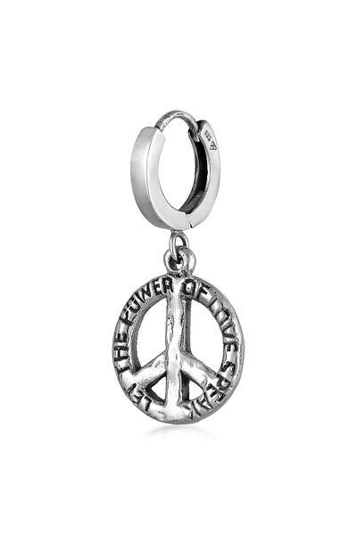 HAZE & GLORY Ohrringe Creolen Peace Frieden Kullanılmış 925 Ayar Gümüş