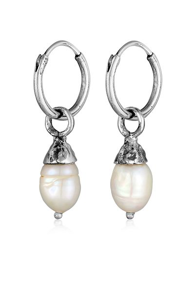 HAZE & GLORY Ohrringe Herren Creolen Perlen 925 Silber