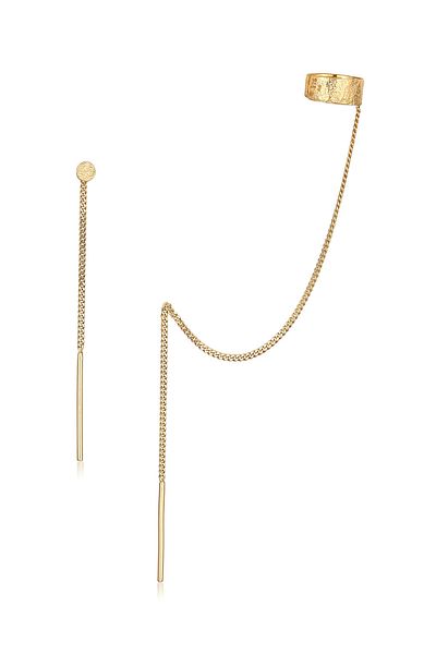 ELLI Durchzieher Plättchen in 925 Silber Kette – Ohrring-Kopfhörer