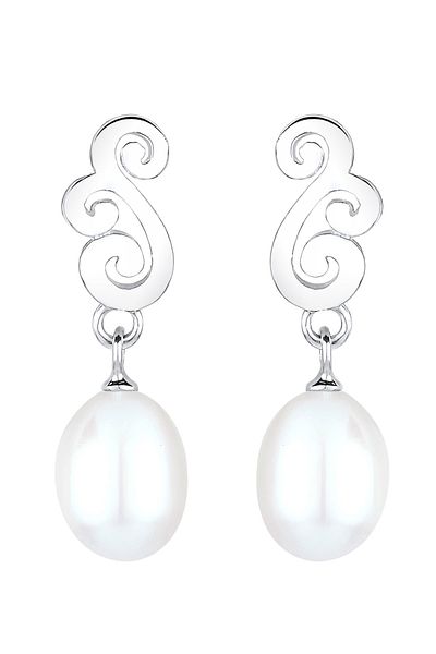 ELLI Ohrringe Ornament Perle Glamour Süßwasserzuchtperle Silber