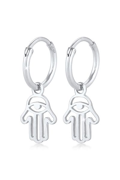 ELLI Ohrringe Creolen Fatimas Hand Schutzsymbol 925 Silber