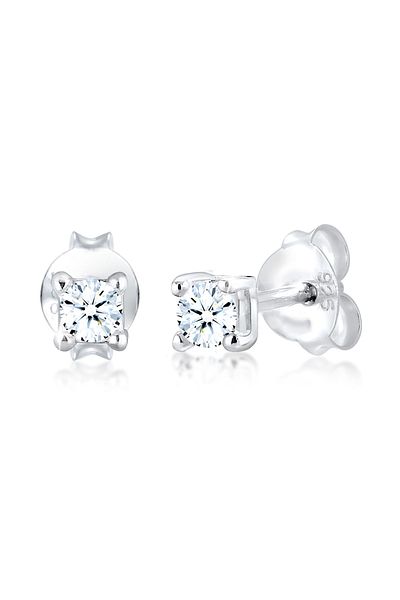ELLI Ohrringe Basic Ohrstecker Diamant (0.12 ct.) 925er Silber