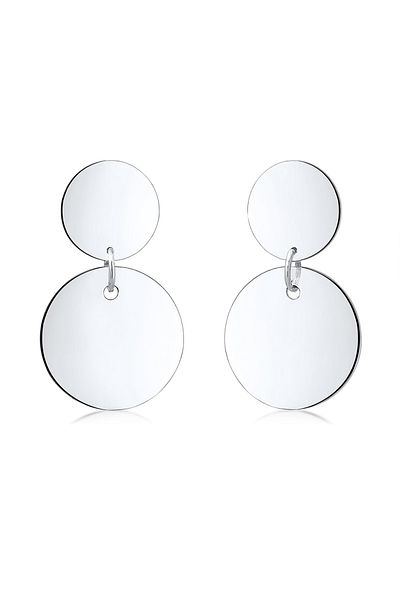 ELLI Ohrringe Geo Plättchen Kreis Circle Matt Minimal 925 Silber