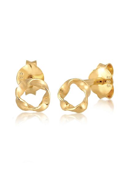 ELLI Ohrringe Ohrstecker Kreis Rund Gedreht 585 Gelbgold