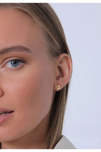 ELLI Ohrringe Ohrstecker Kreis Rund Gedreht 585 Gelbgold